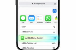 How to add website to home screen on iPhone using Safari.