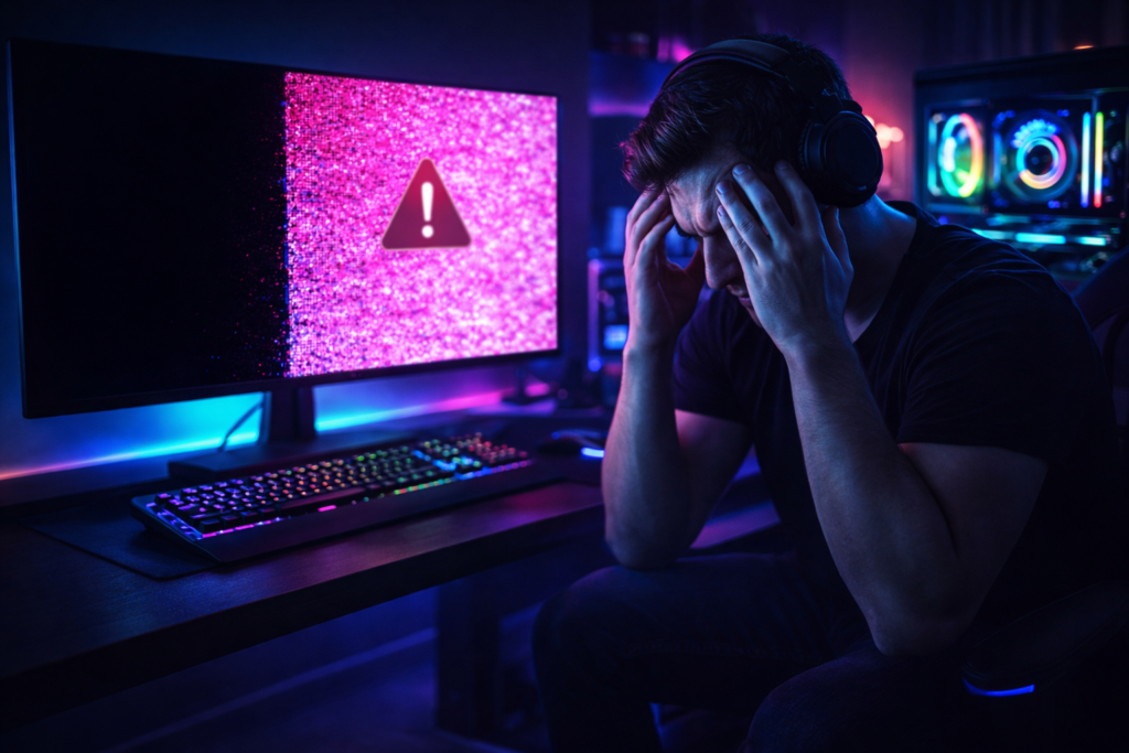black & pink Screen error